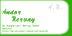 andor mervay business card